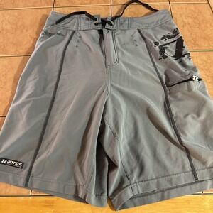 Jetpilot Mens Sz 32 x 9.5 Board Casual Surfer Shorts Gray Graphic Pockets Nylon